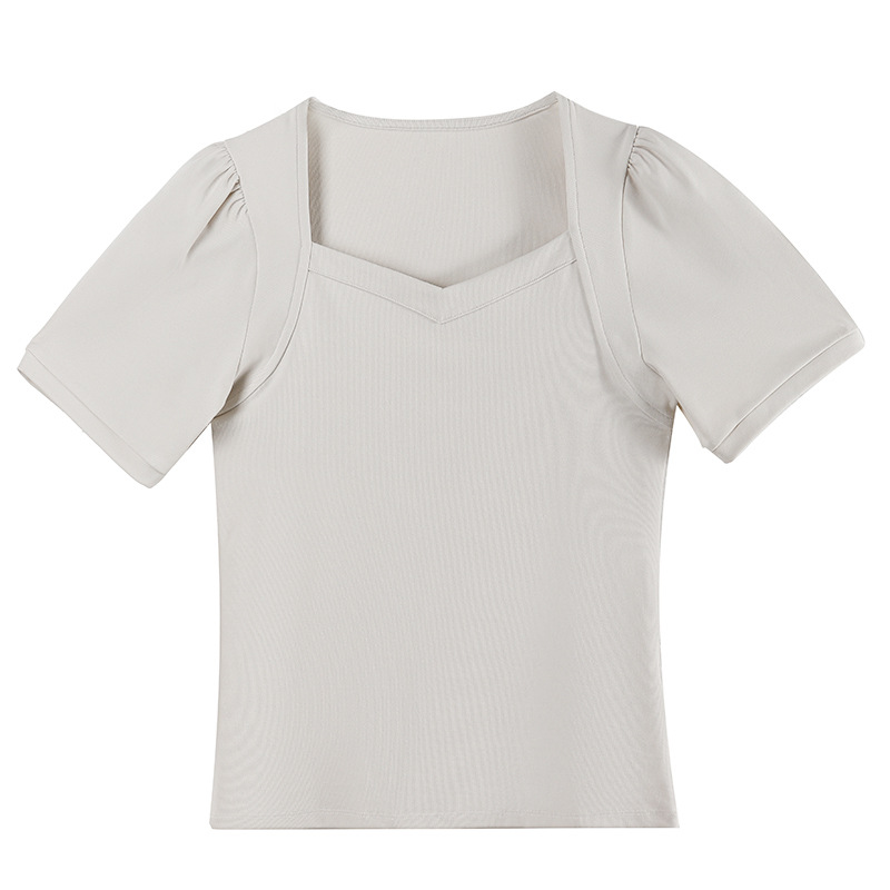 Women's Square Neck Short-Sleeve Top