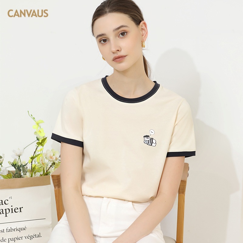 Adorable Zebra Embroidered Round Neck T-Shirt