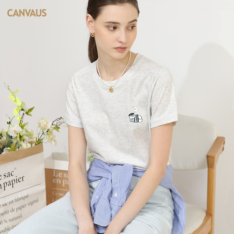 Adorable Zebra Embroidered Round Neck T-Shirt