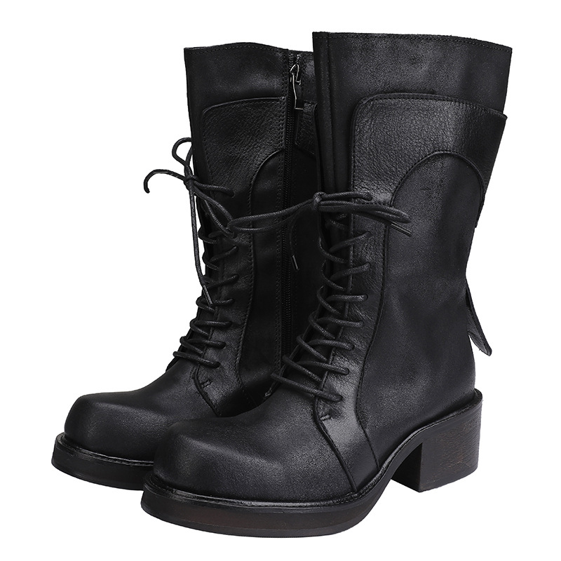 Vintage Burnt Leather Ankle Boot for Men