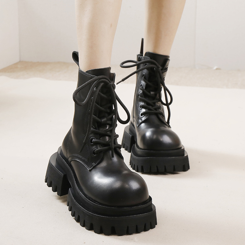 Genuine Leather Chunky Heel Ankle Boot - Trendy & Versatile