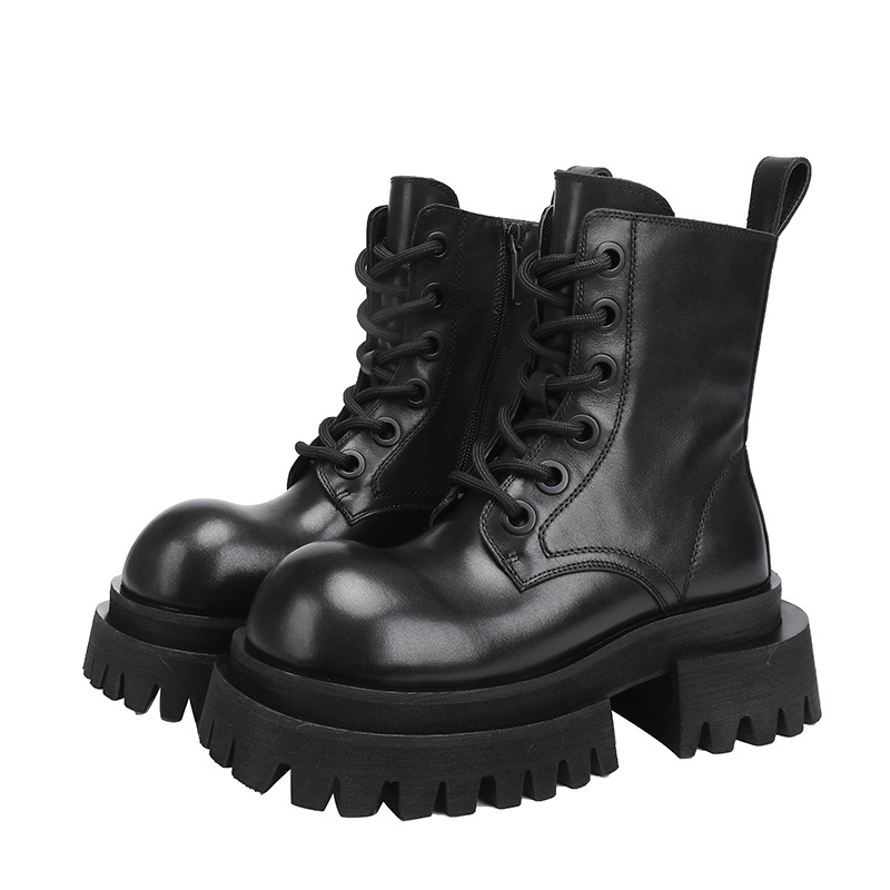 Genuine Leather Chunky Heel Ankle Boot - Trendy & Versatile