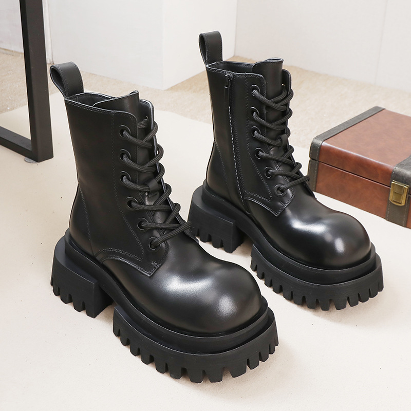 Genuine Leather Chunky Heel Ankle Boot - Trendy & Versatile