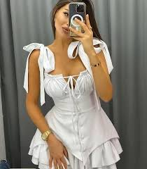 Summer New Bow-Tie Backless Spaghetti Strap Dress review Emily Johnson